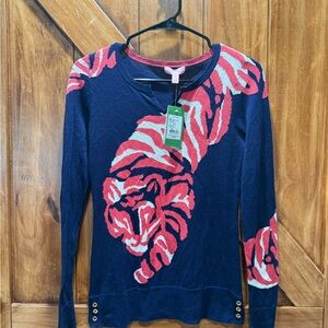 Lilly Pulitzer Navy and Pink Sweater